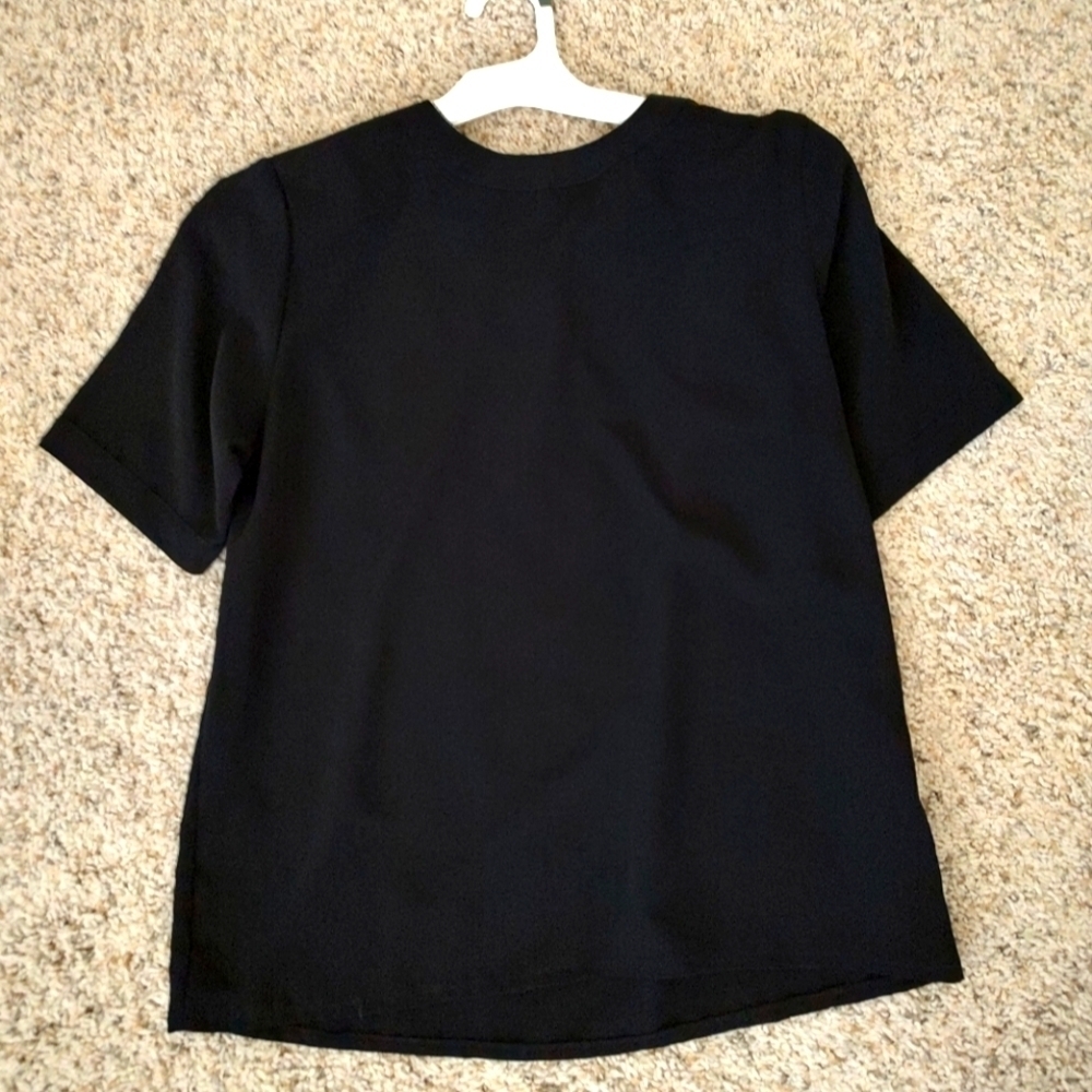 Worthington Vintage Classic Black Blouse Small